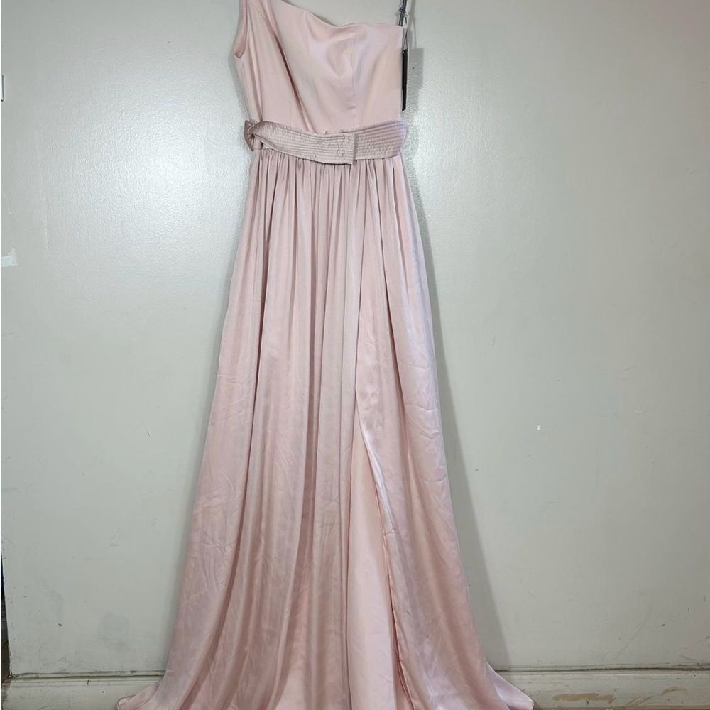 White by Vera Wang Blush One-Shoulder Gown
